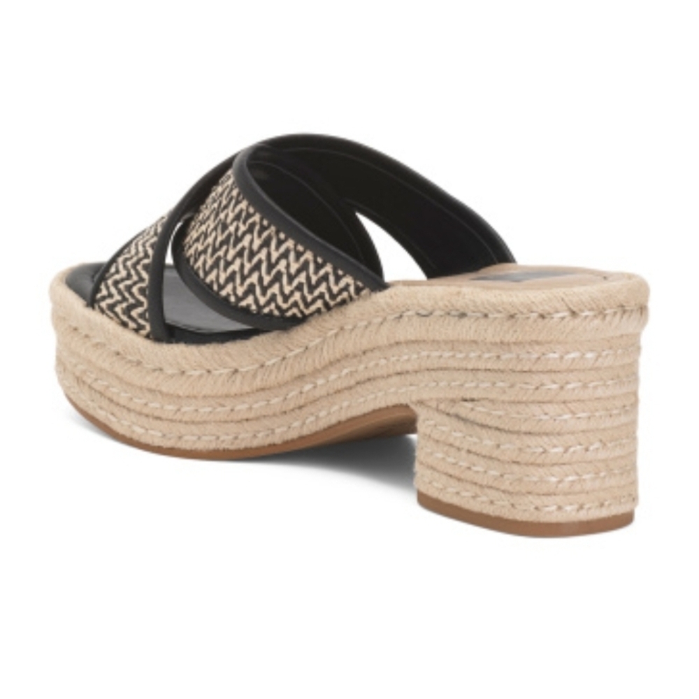 🖤🔹️Dolce Vita 🔹️ Black White Eldora Espadrille Heel Sandals Size 9.5 - Picture 2 of 6
